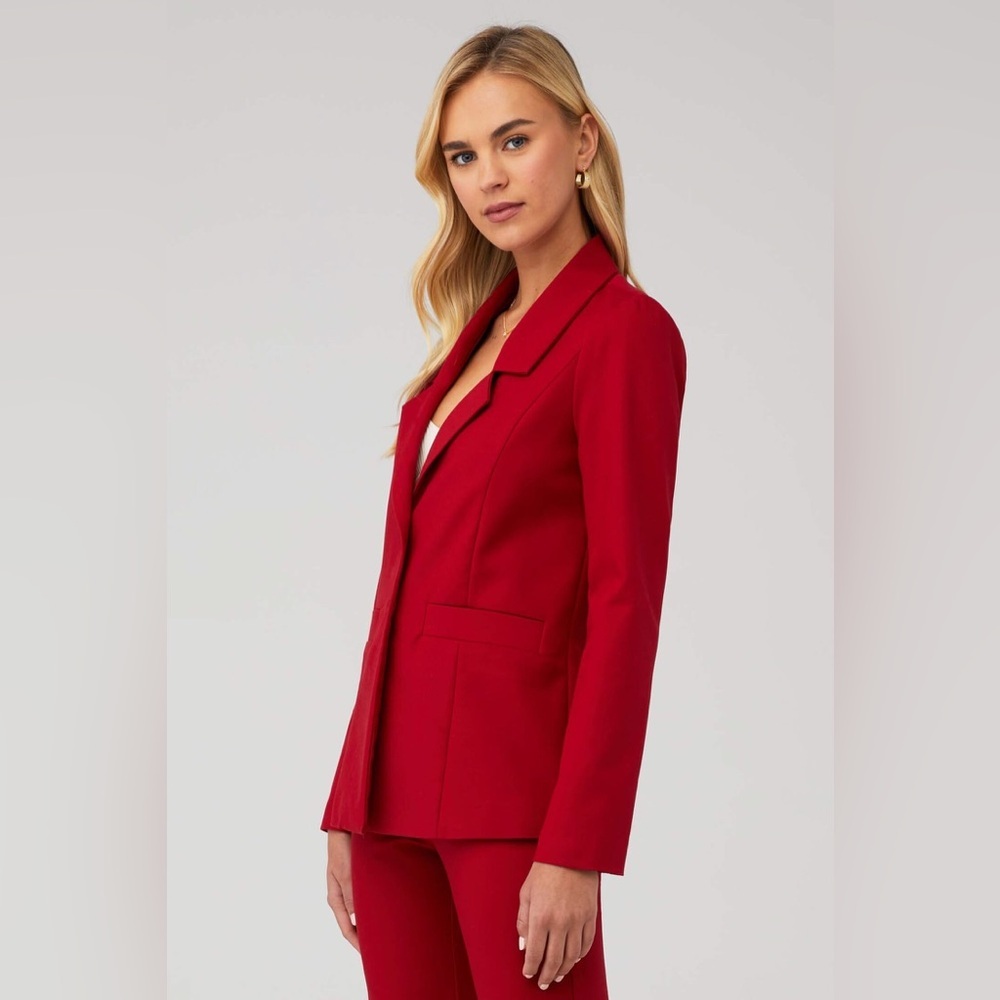 SHOW ME YOUR MUMU Red Suiting Major Blazer Women Size XS Small $188 MSRP NWT - Picture 4 of 14